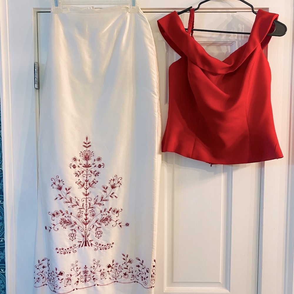 KIR two piece floor length dress.